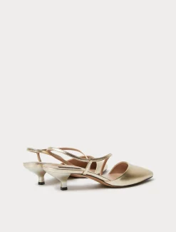 Marina Rinaldi Escarpins avec bride arrière en cuir PLATINE Clearance