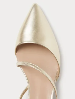 Marina Rinaldi Escarpins avec bride arrière en cuir PLATINE Clearance