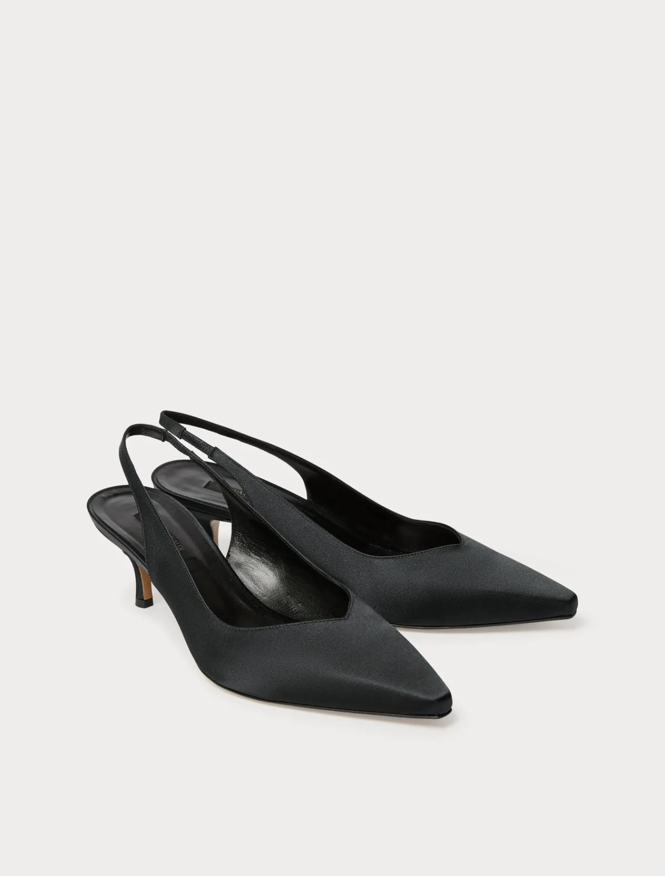 Marina Rinaldi Escarpins sling back en satin NOIR New