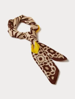 Marina Rinaldi Foulard en sergé de soie BRUN Online