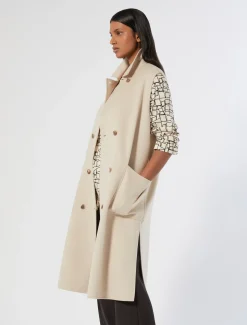 Marina Rinaldi Gilet en double de laine et cachemire BEIGE Online