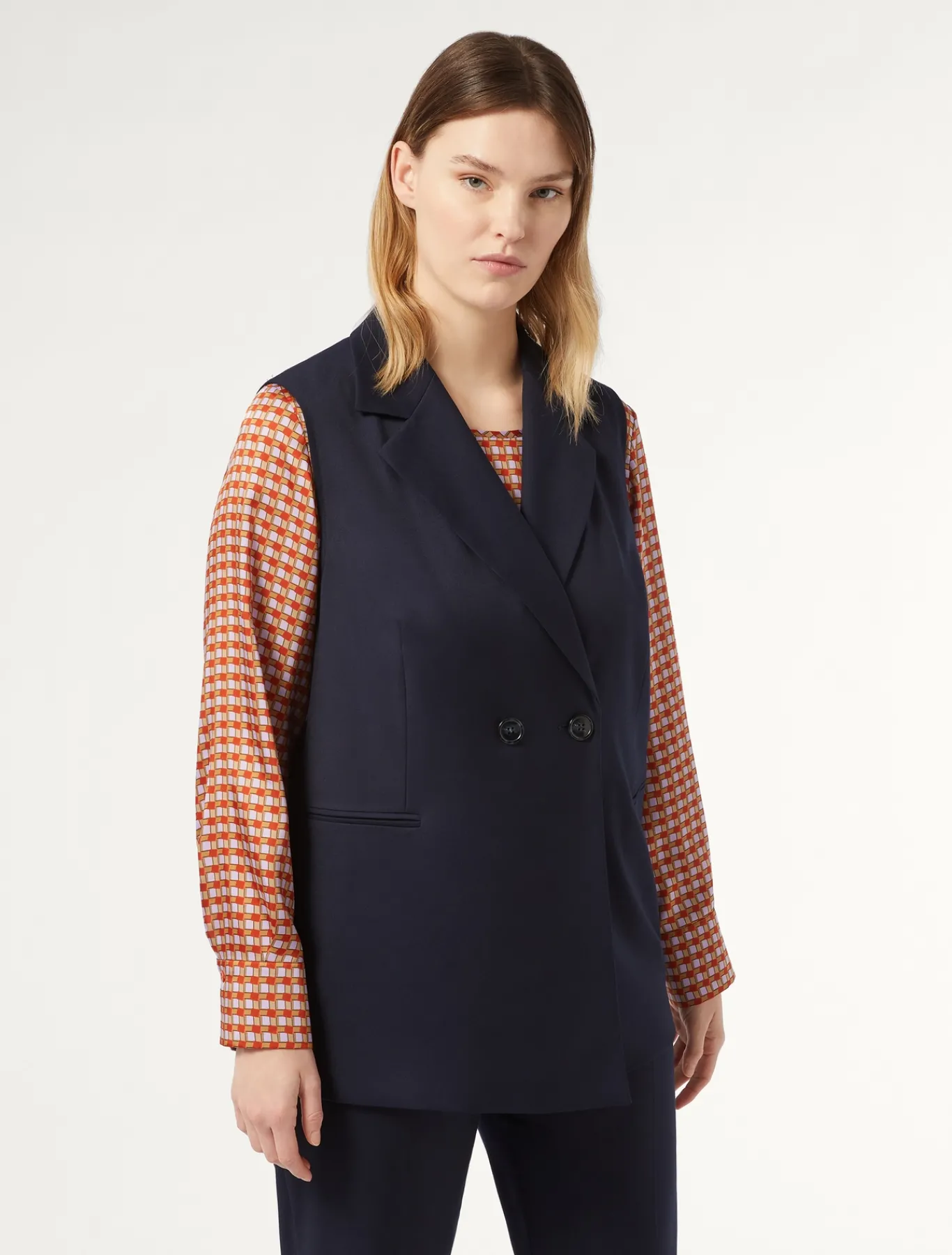 Marina Rinaldi Gilet en sergé BLEUNUIT Online