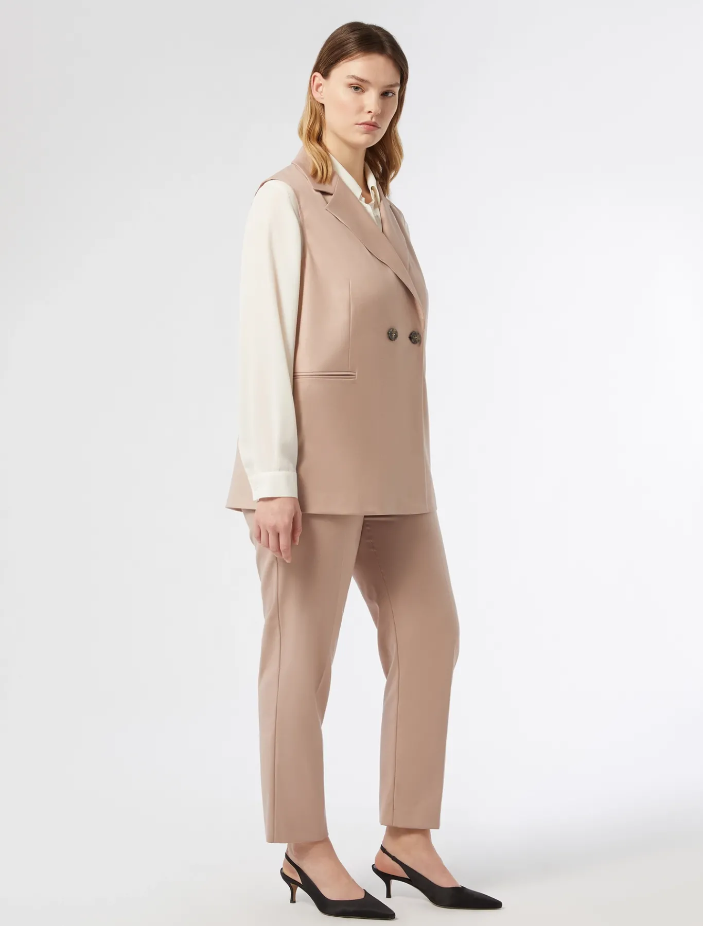 Marina Rinaldi Gilet en sergé MAUVE Best