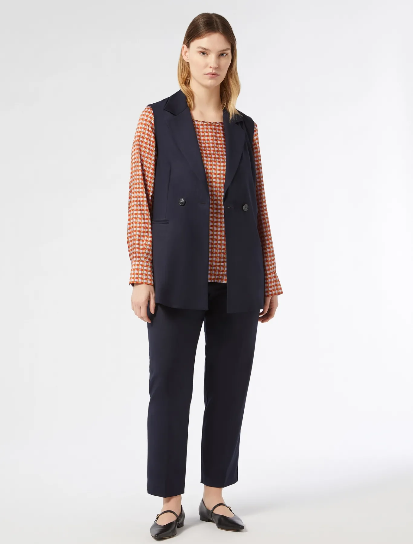 Marina Rinaldi Gilet en sergé BLEUNUIT Online