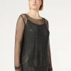 Marina Rinaldi Haut en filet avec strass NOIR Best