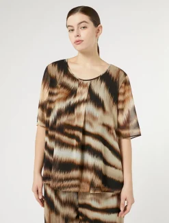 Marina Rinaldi Haut en georgette NOIR Clearance