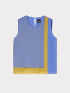 Marina Rinaldi Haut en georgette GRISBLEU Sale