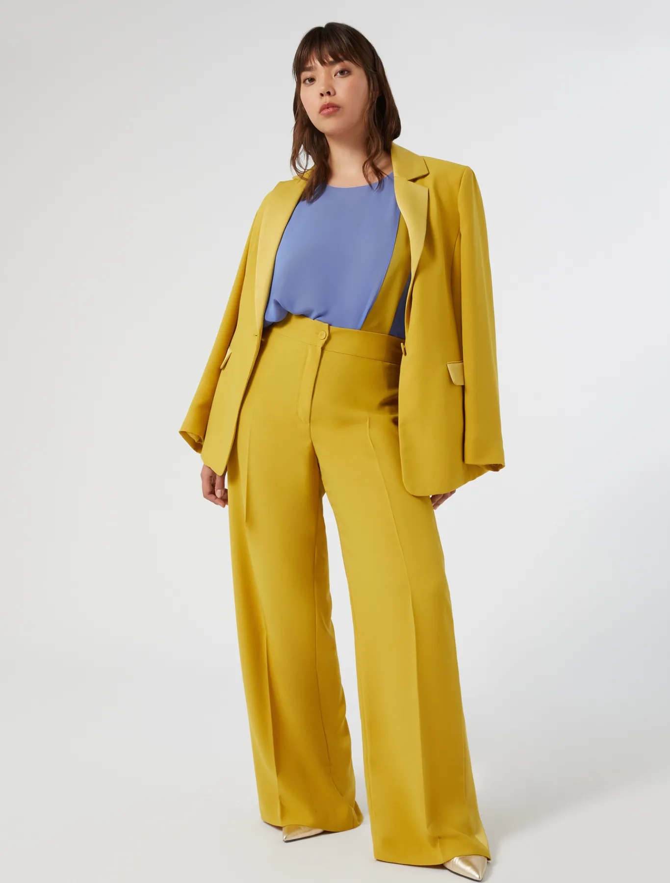 Marina Rinaldi Haut en georgette GRISBLEU Sale
