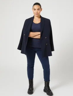 Marina Rinaldi Haut en jersey BLEUET Discount