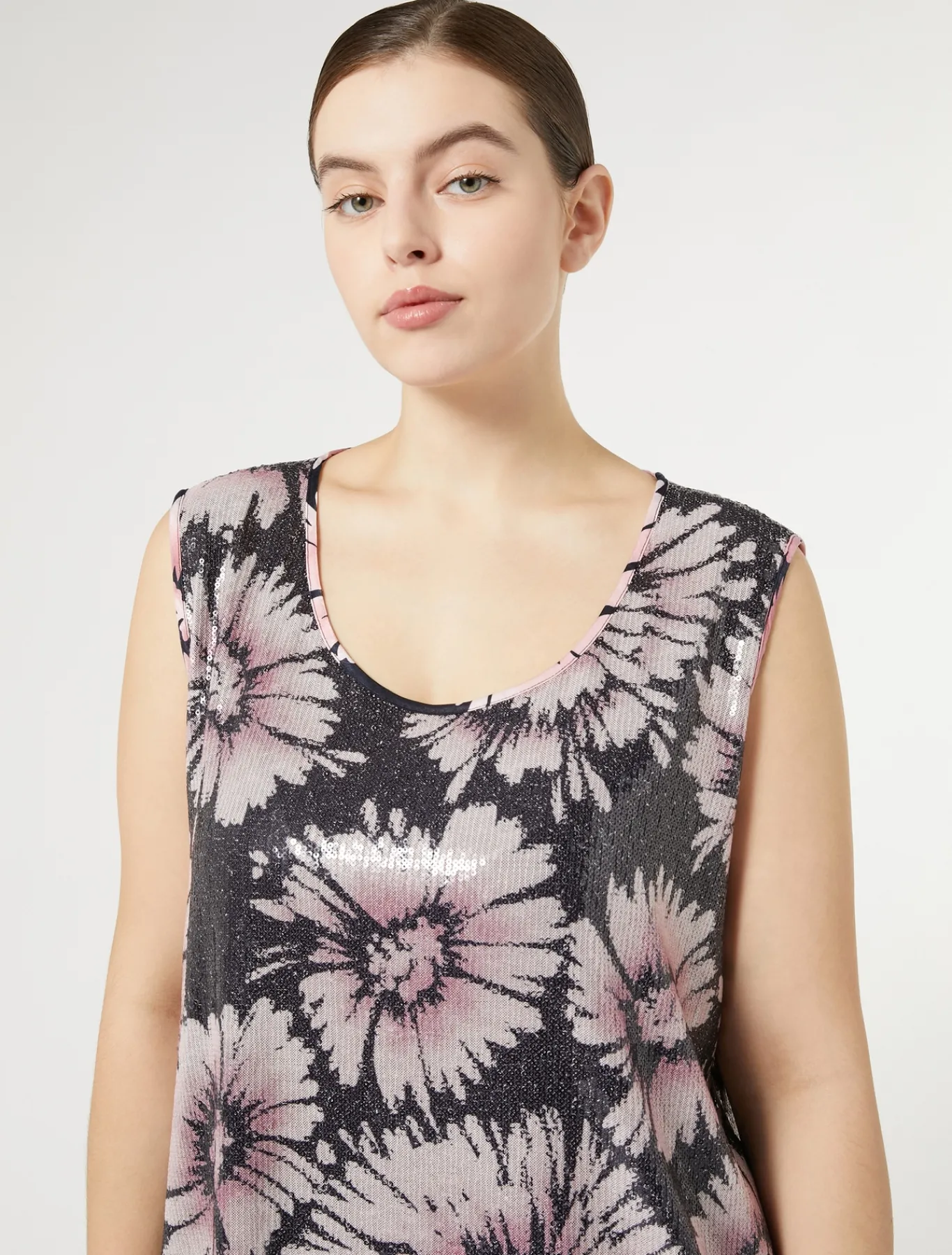 Marina Rinaldi Haut en paillettes et satin BLEUNUIT Clearance