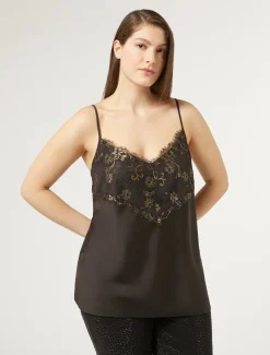 Marina Rinaldi Haut en satin MARRONFONCE Online