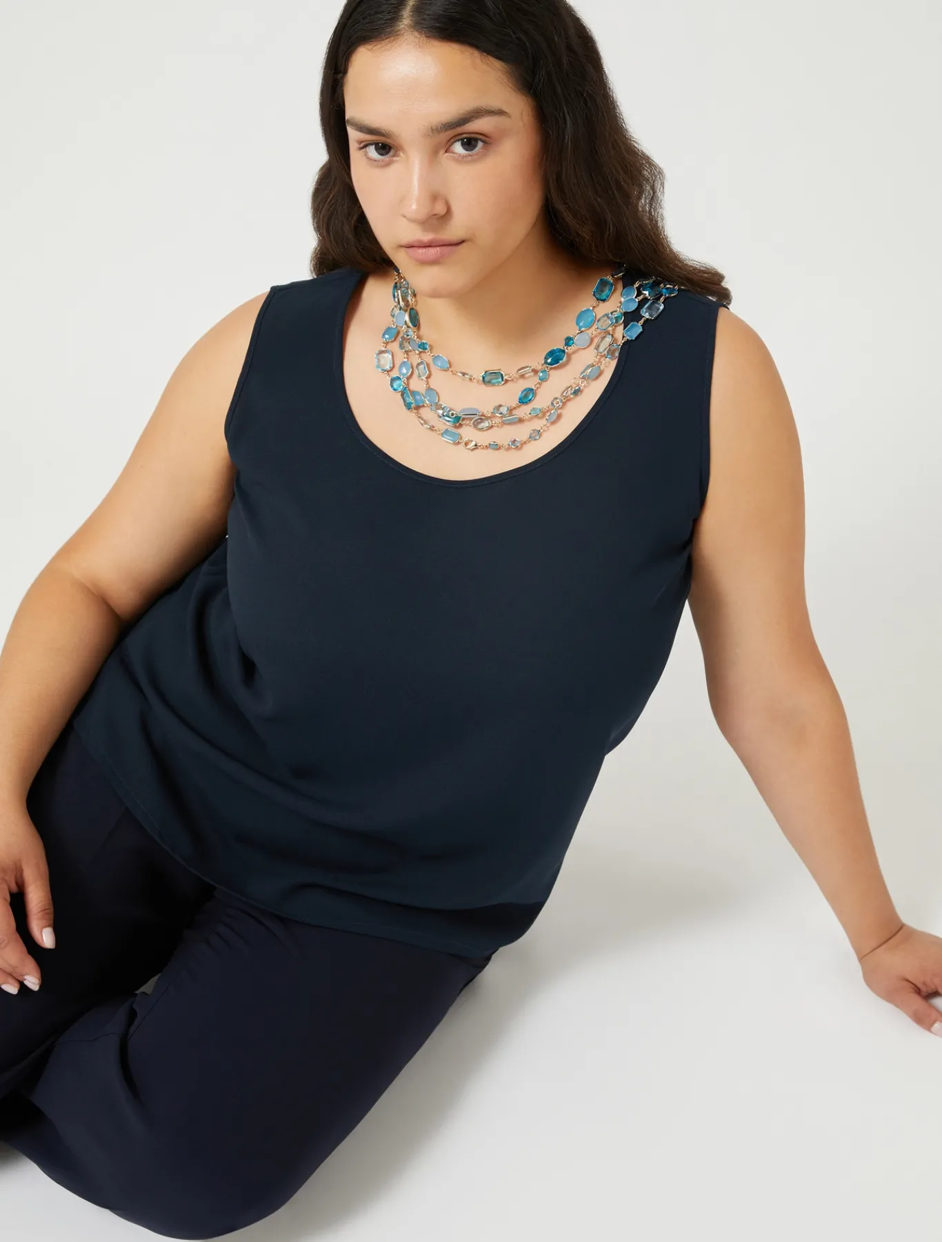 Marina Rinaldi Haut en tissu fluide BLEUMARINE Fashion