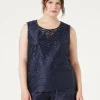Marina Rinaldi Haut en tulle brodé BLEUMARINE Clearance