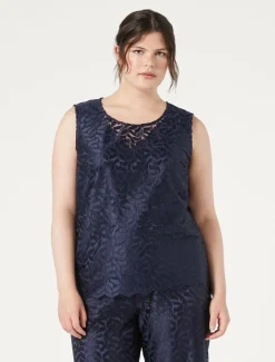 Marina Rinaldi Haut en tulle brodé BLEUMARINE Clearance
