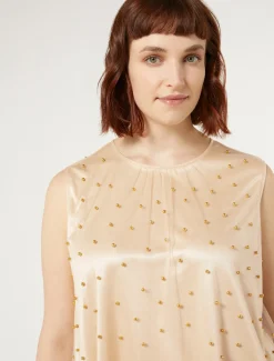 Marina Rinaldi Haut en tulle brodé JAUNEPALE Hot