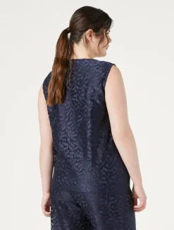 Marina Rinaldi Haut en tulle brodé BLEUMARINE Clearance