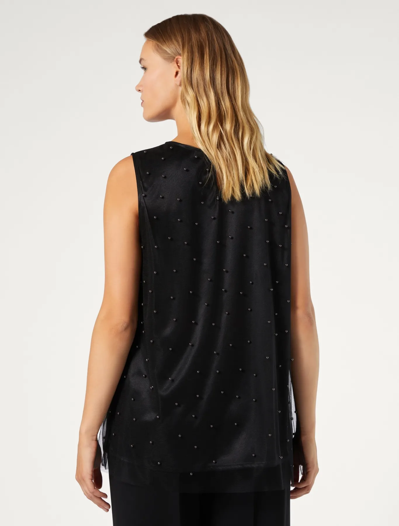 Marina Rinaldi Haut en tulle brodé NOIR New