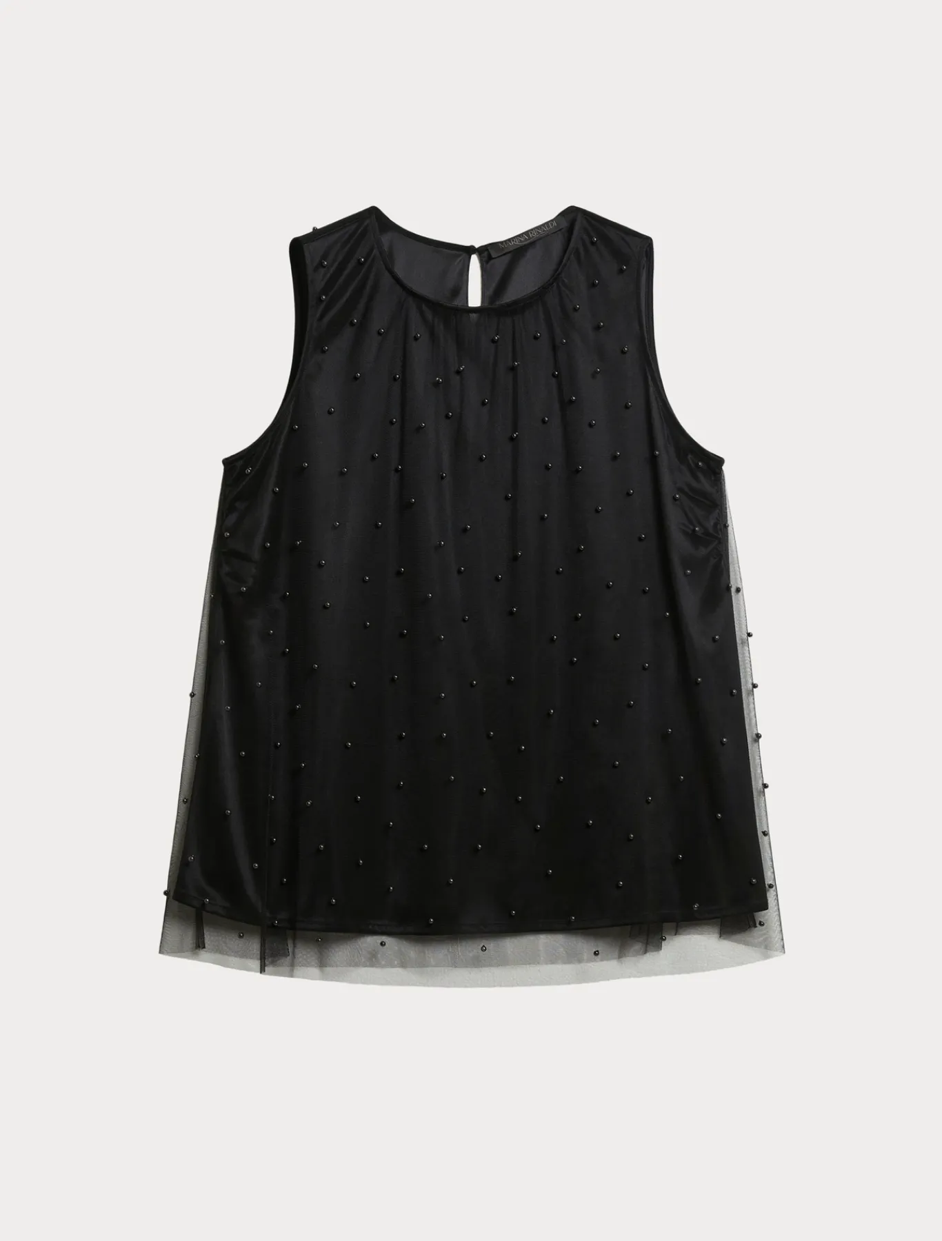 Marina Rinaldi Haut en tulle brodé NOIR New