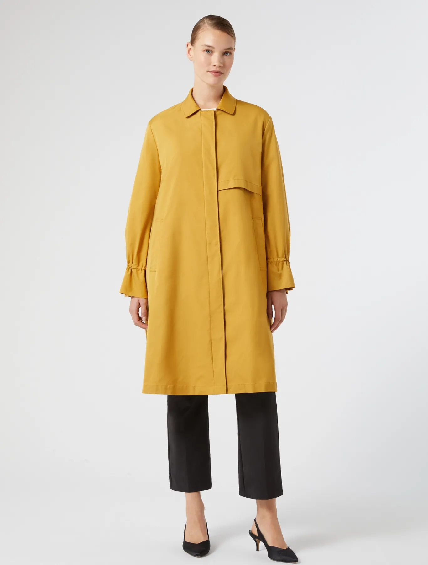 Marina Rinaldi Imperméable en micro sergé déperlant MOUTARDE Discount