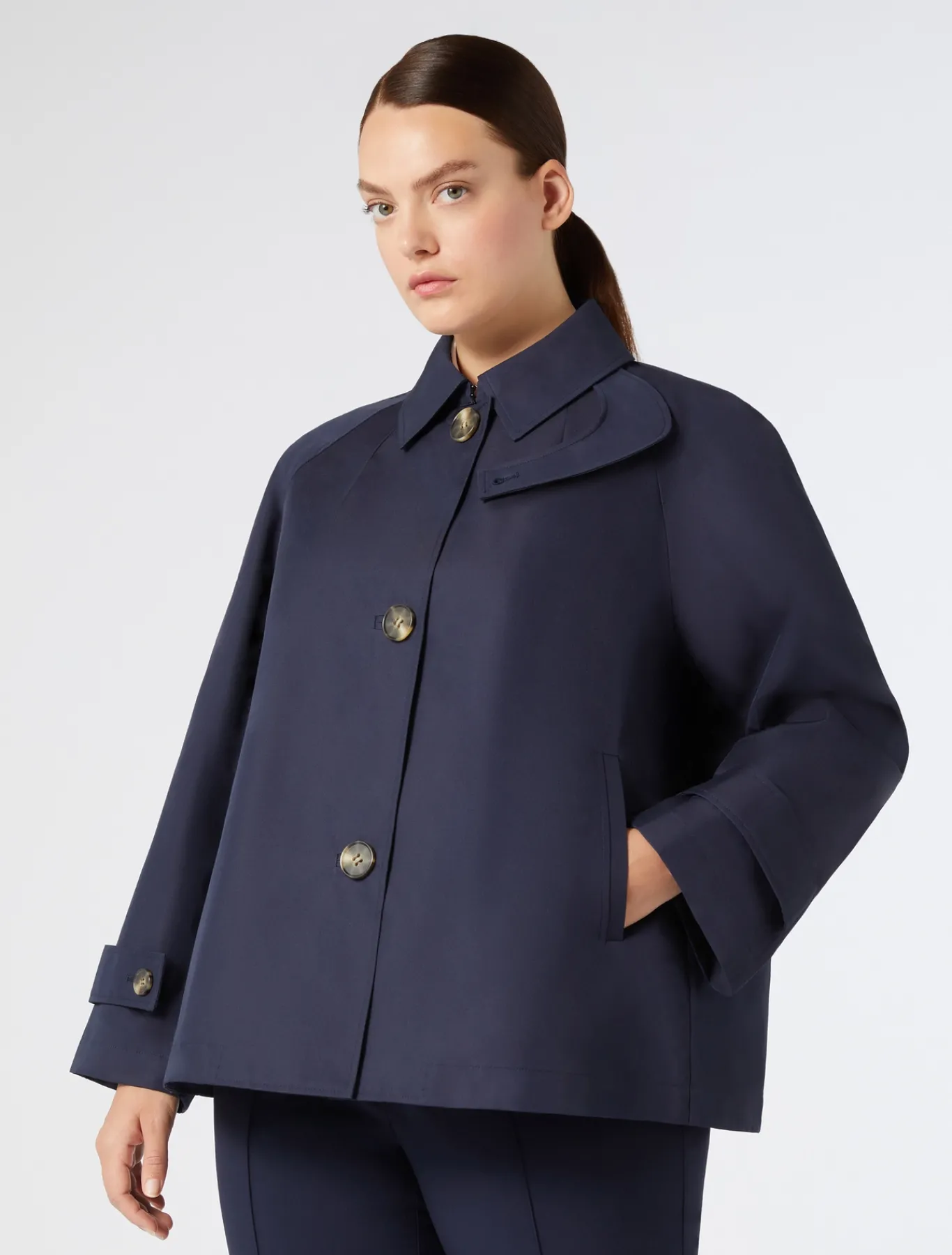 Marina Rinaldi Imperméable en sergé de coton mélangé BLEUNUIT Fashion