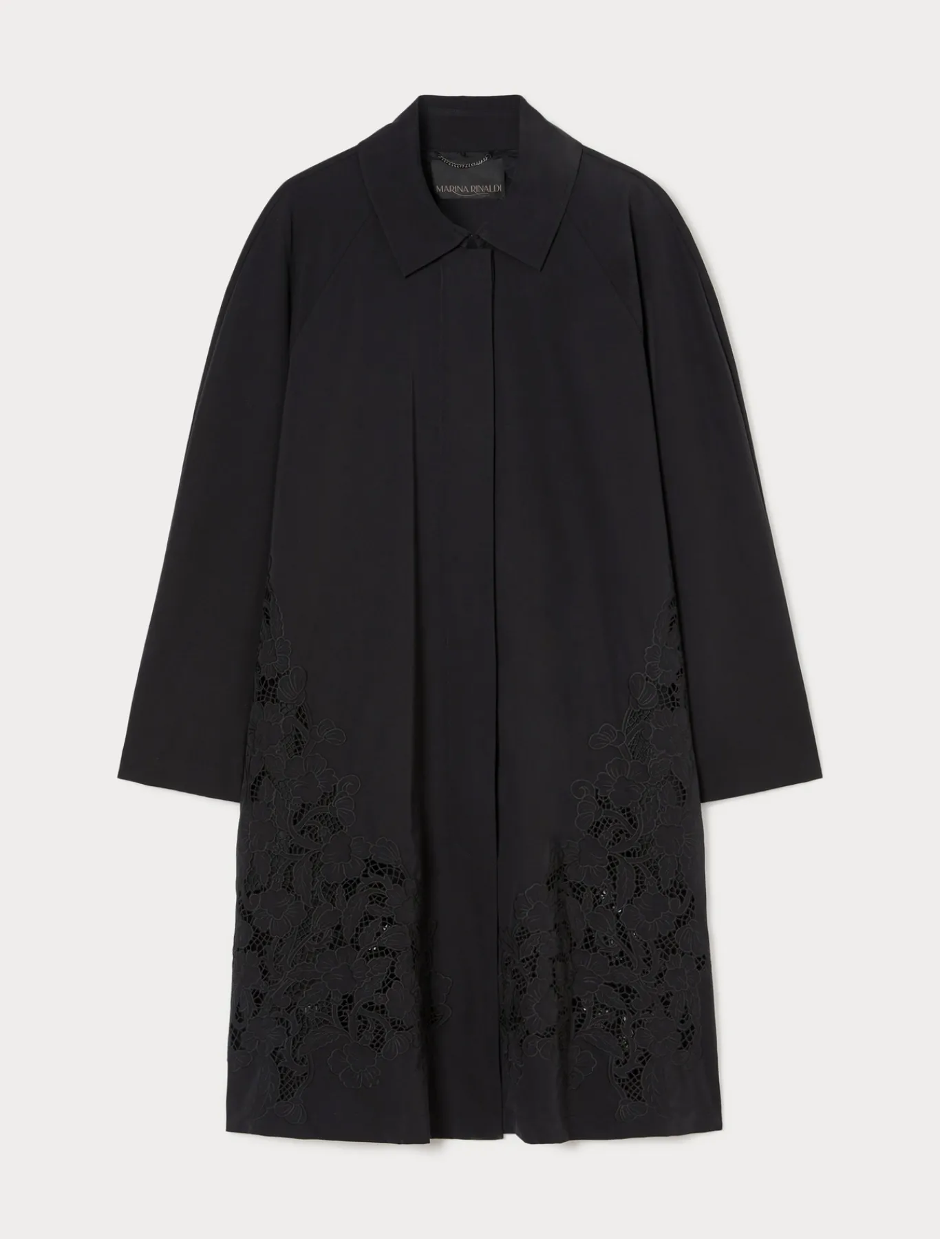 Marina Rinaldi Imperméable en sergé déperlant avec broderie NOIR Hot