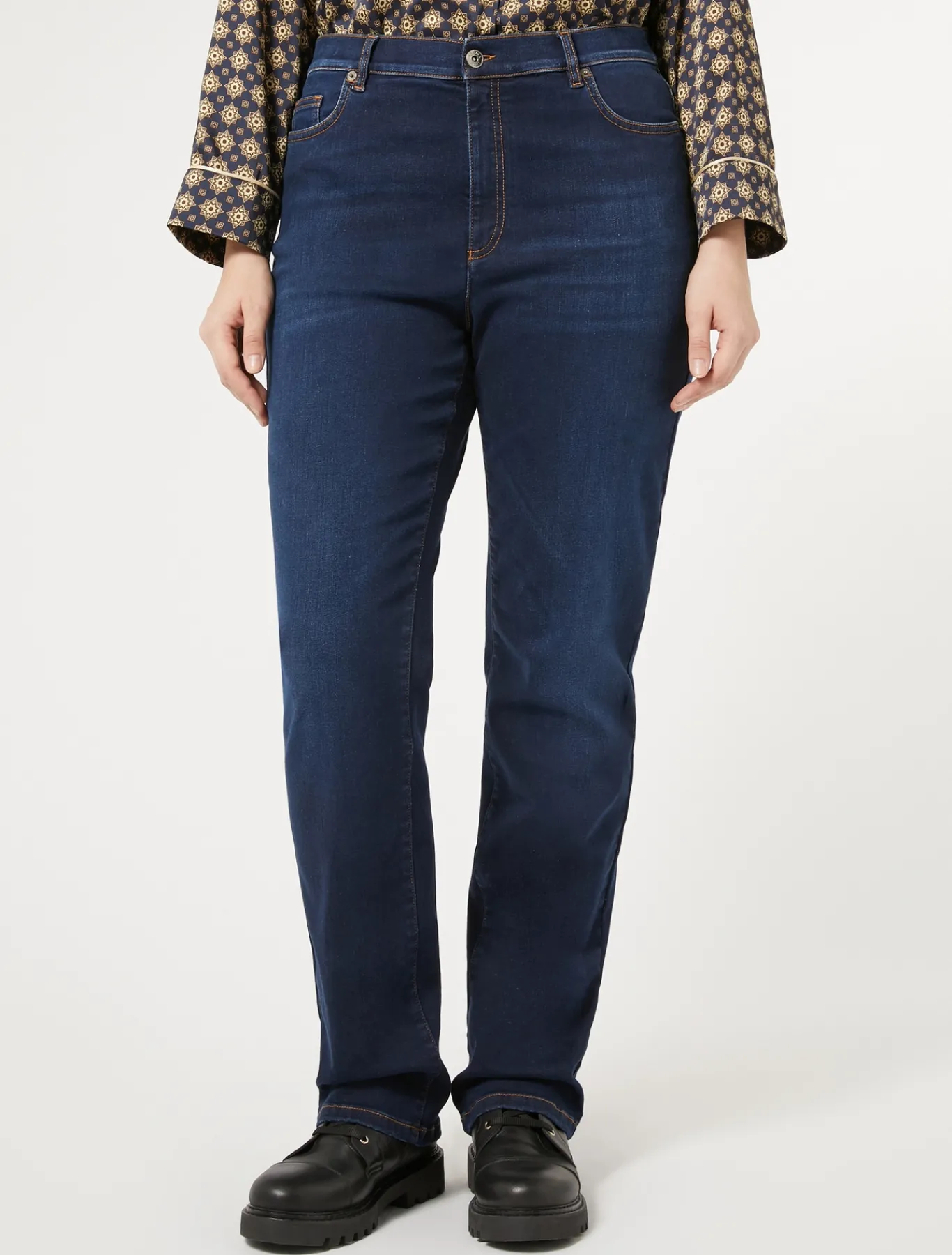 Marina Rinaldi Jean coupe classique en denim indigo BLEU Discount