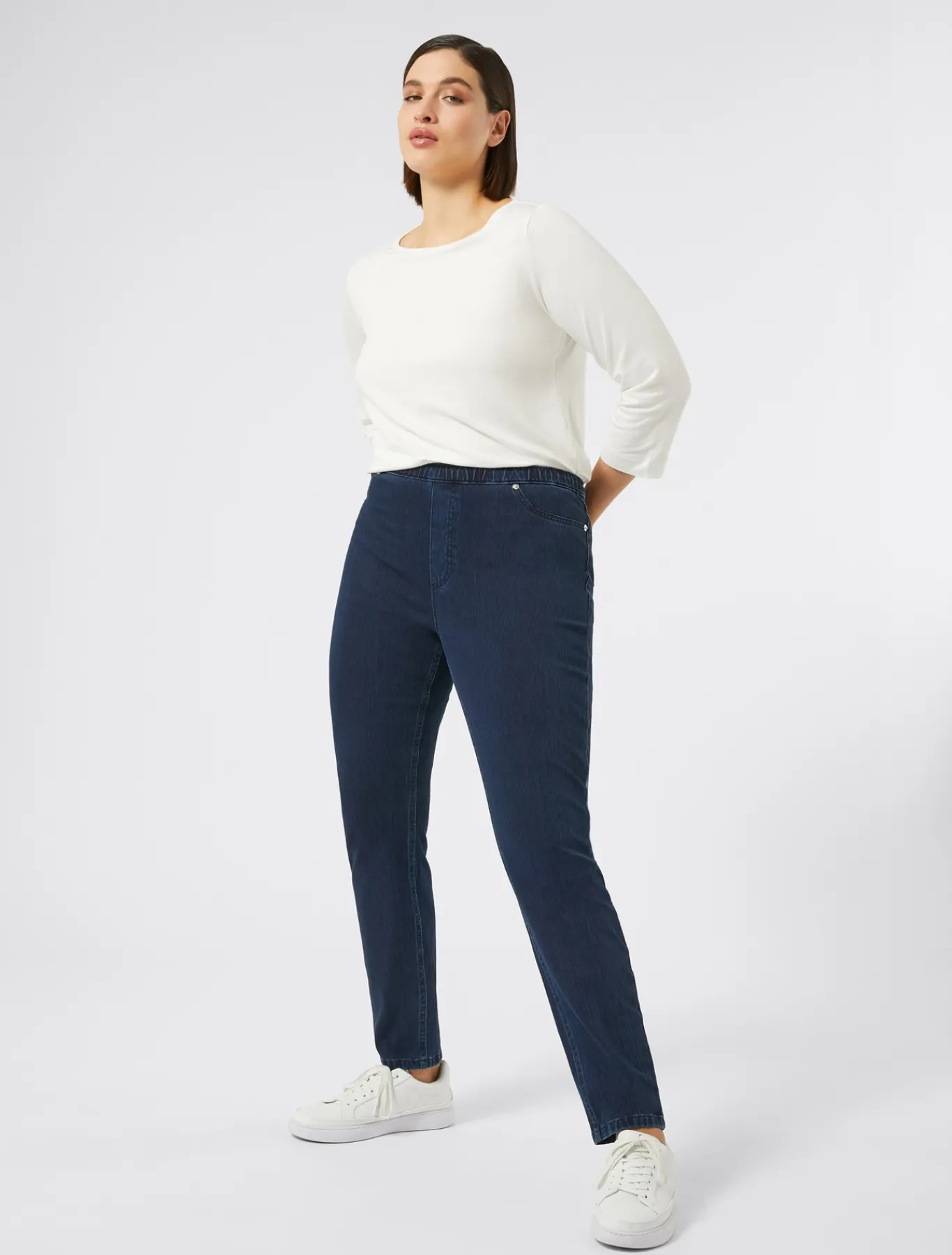 Marina Rinaldi Jean coupe legging en jersey denim BLEUNUIT Clearance