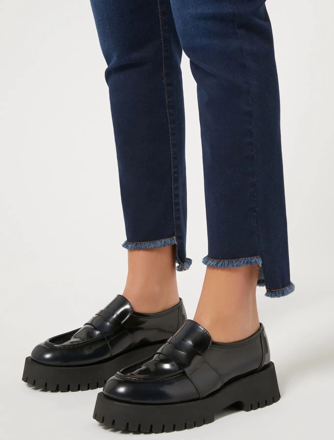 Marina Rinaldi Jean coupe slim en denim indigo BLEU Outlet
