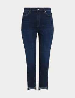 Marina Rinaldi Jean coupe slim en denim indigo BLEU Outlet