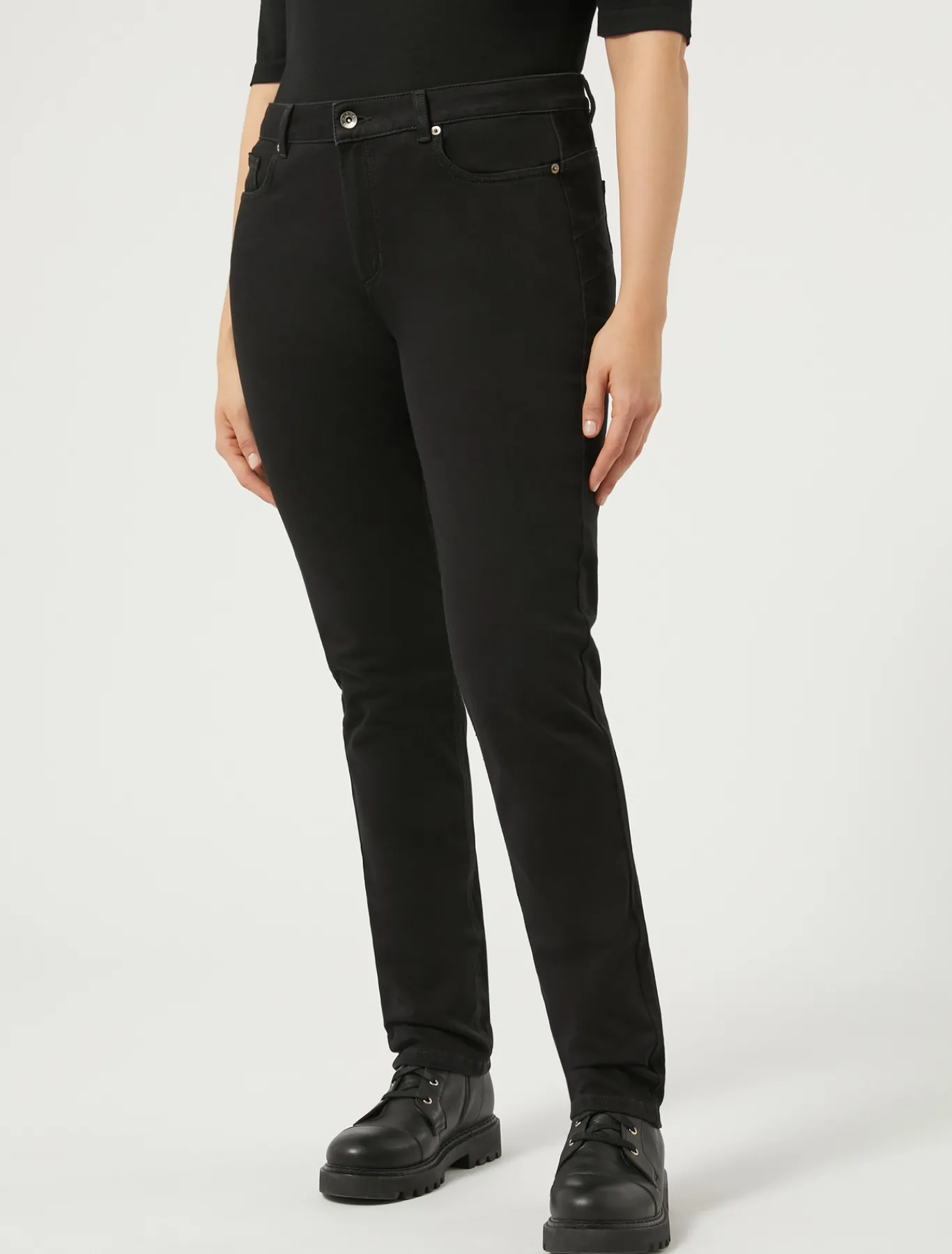 Marina Rinaldi Jean coupe Wonder en denim compact NOIR New