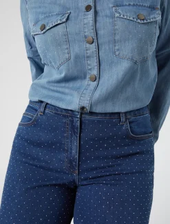 Marina Rinaldi Jean en denim avec strass BLEUMARINE Clearance