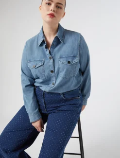Marina Rinaldi Jean en denim avec strass BLEUMARINE Clearance
