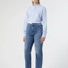 Marina Rinaldi Jean en denim de coton BLEU Clearance