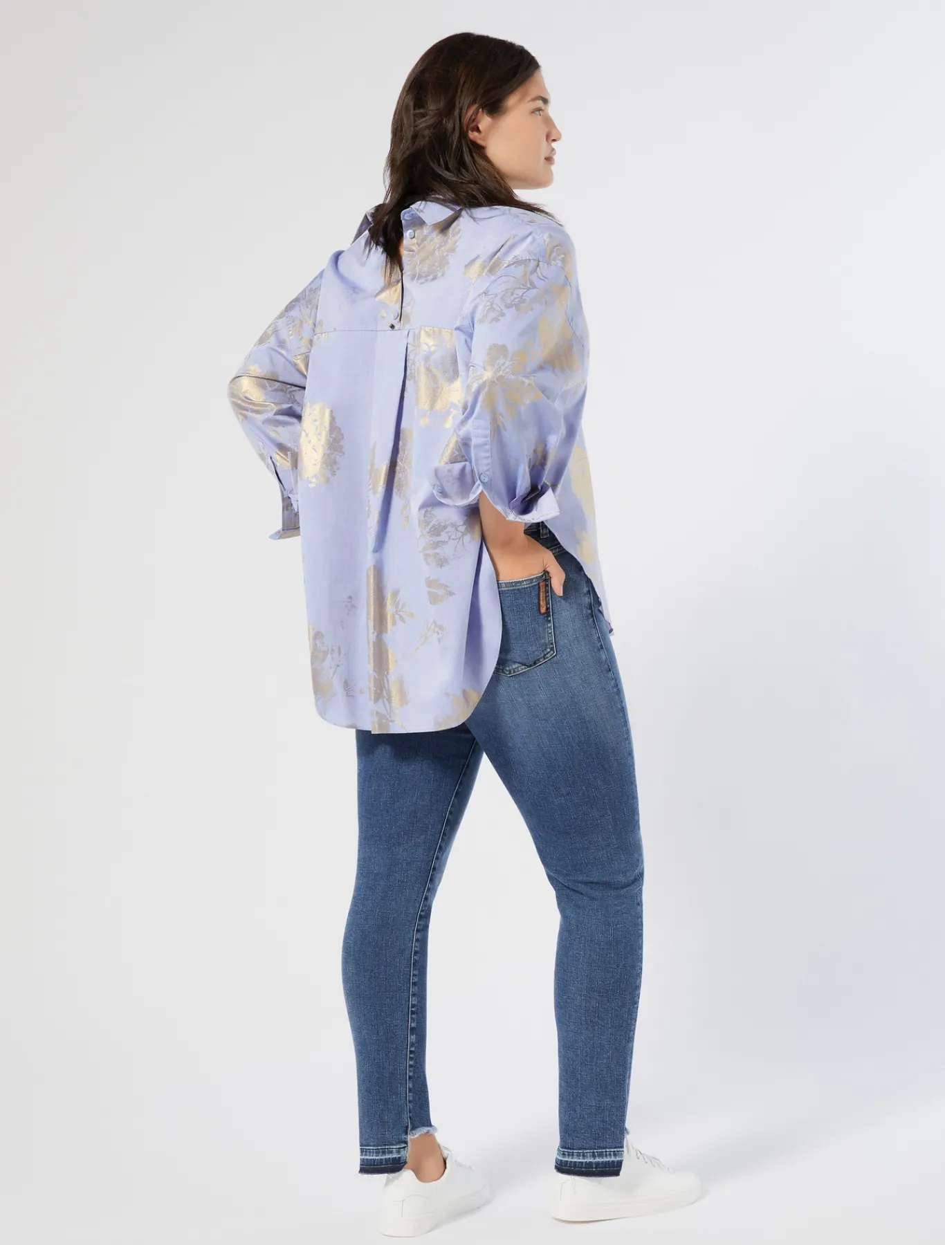 Marina Rinaldi Jean en denim de coton BLEU Discount