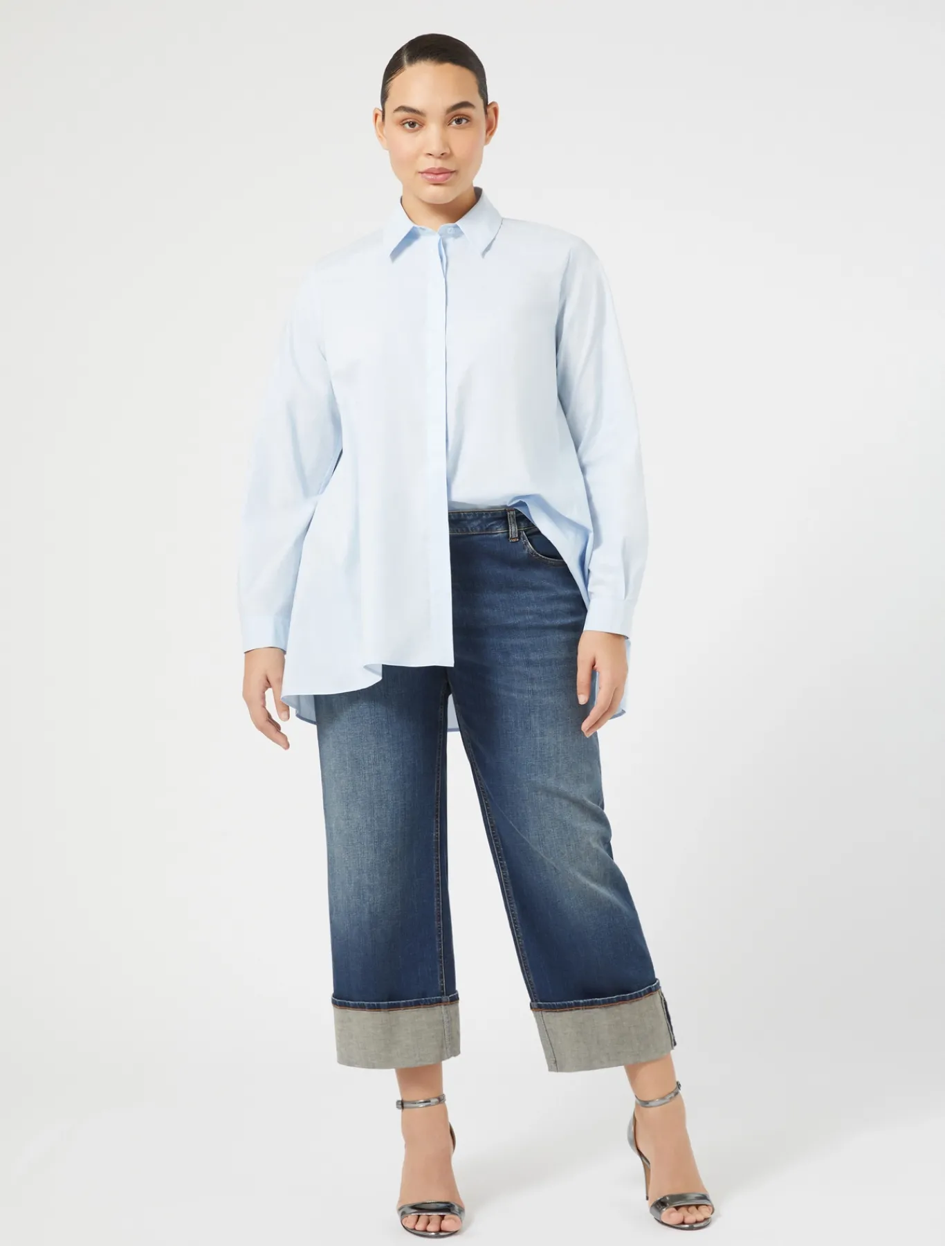 Marina Rinaldi Jean en denim de coton BLEUNUIT Sale
