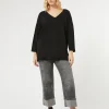 Marina Rinaldi Jean en denim de coton NOIR Outlet
