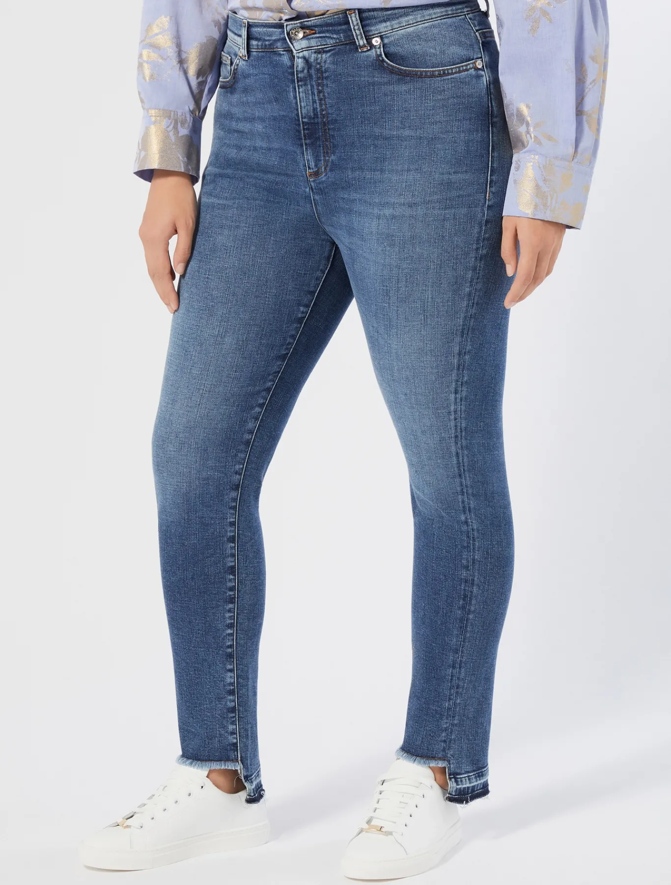 Marina Rinaldi Jean en denim de coton BLEU Discount