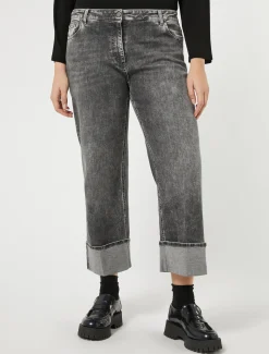Marina Rinaldi Jean en denim de coton NOIR Outlet