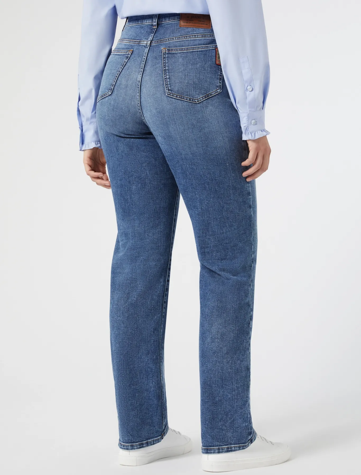 Marina Rinaldi Jean en denim de coton BLEU Clearance