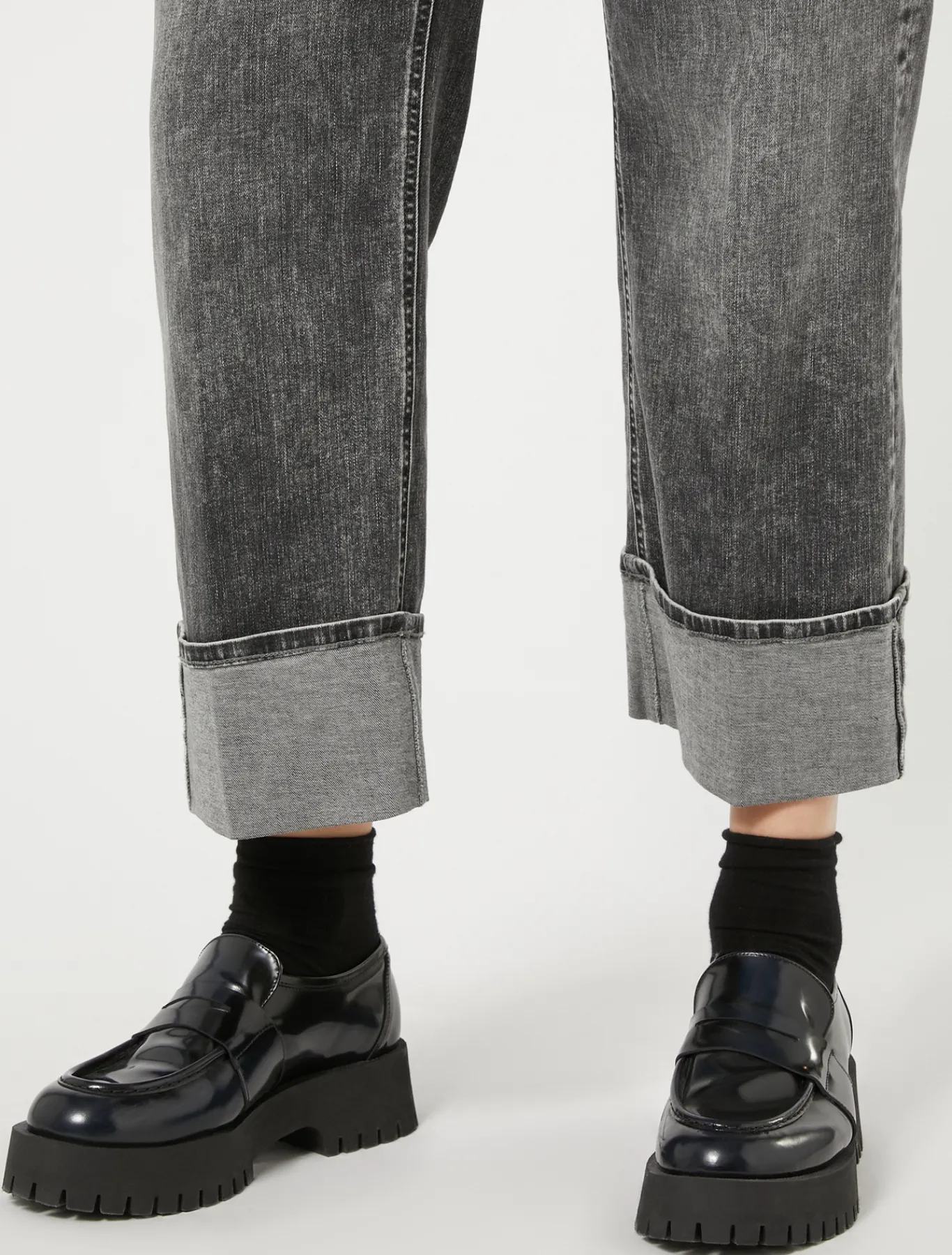 Marina Rinaldi Jean en denim de coton NOIR Outlet