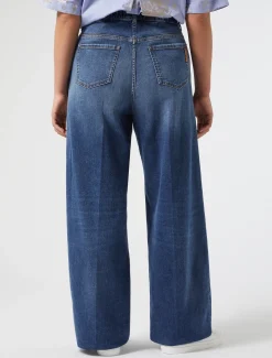 Marina Rinaldi Jean en denim de coton BLEU Outlet