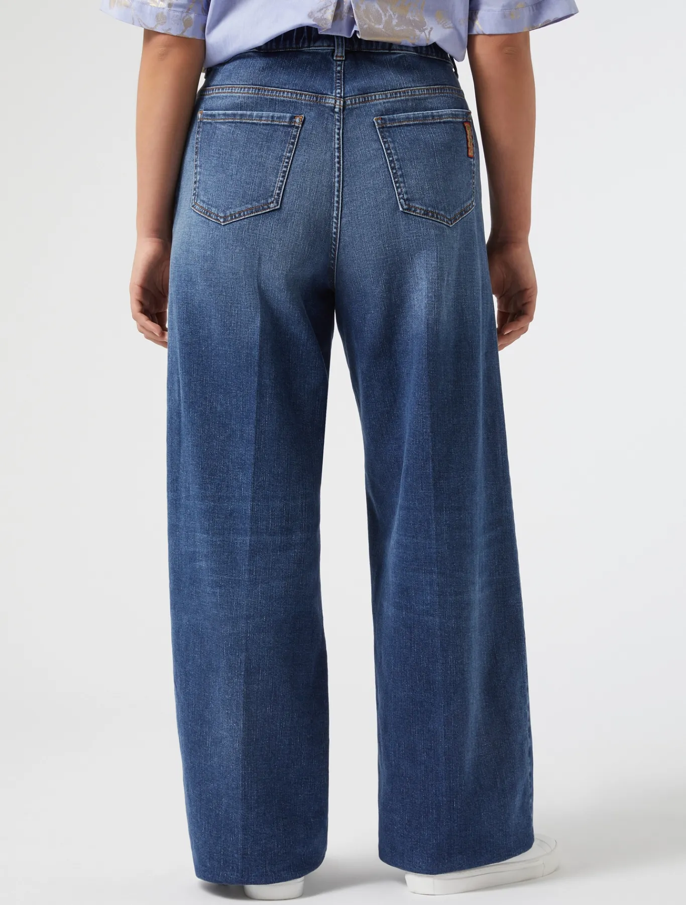 Marina Rinaldi Jean en denim de coton BLEU Outlet