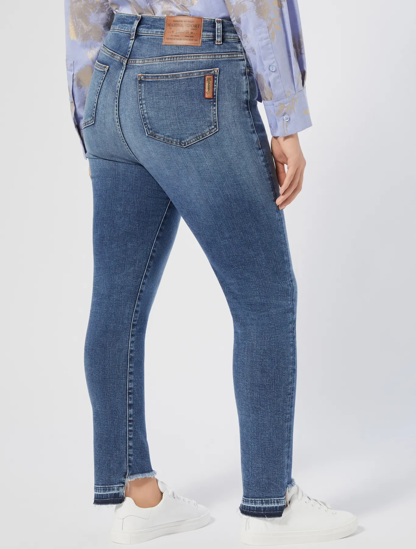Marina Rinaldi Jean en denim de coton BLEU Discount