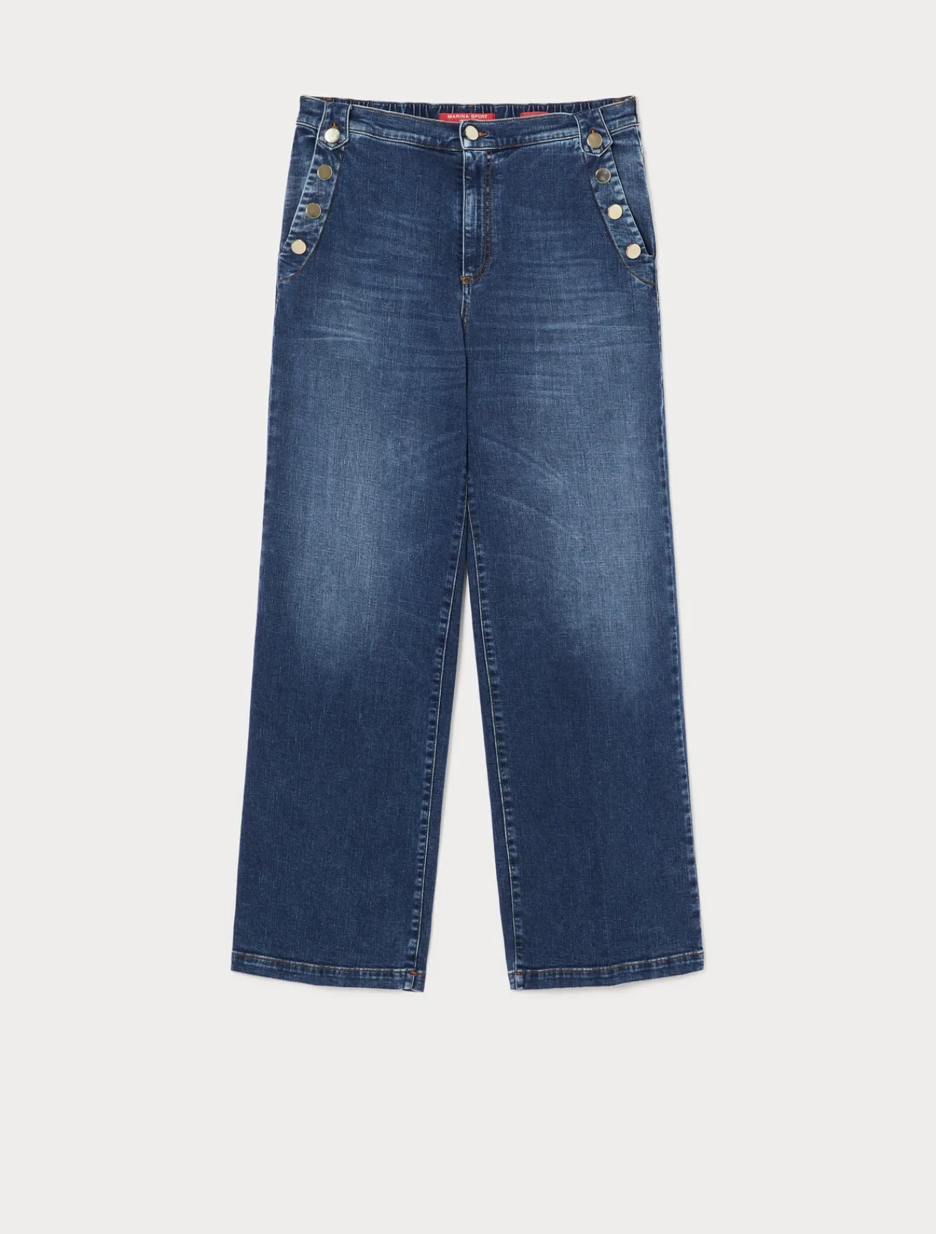 Marina Rinaldi Jean en denim de coton BLEU Outlet