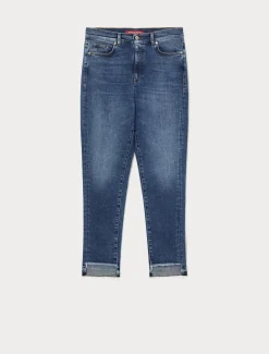 Marina Rinaldi Jean en denim de coton BLEU Discount