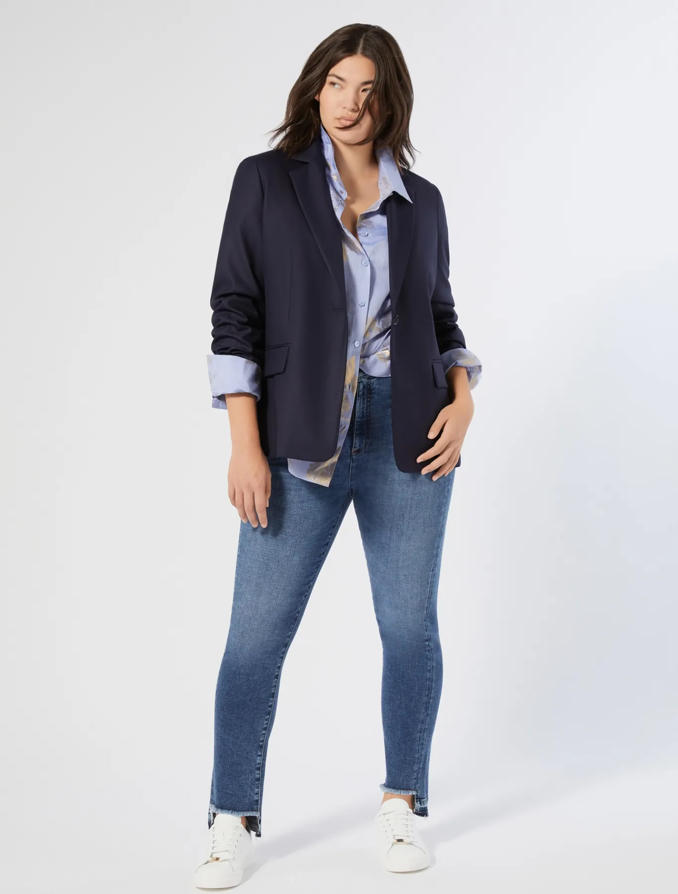 Marina Rinaldi Jean en denim de coton BLEU Discount