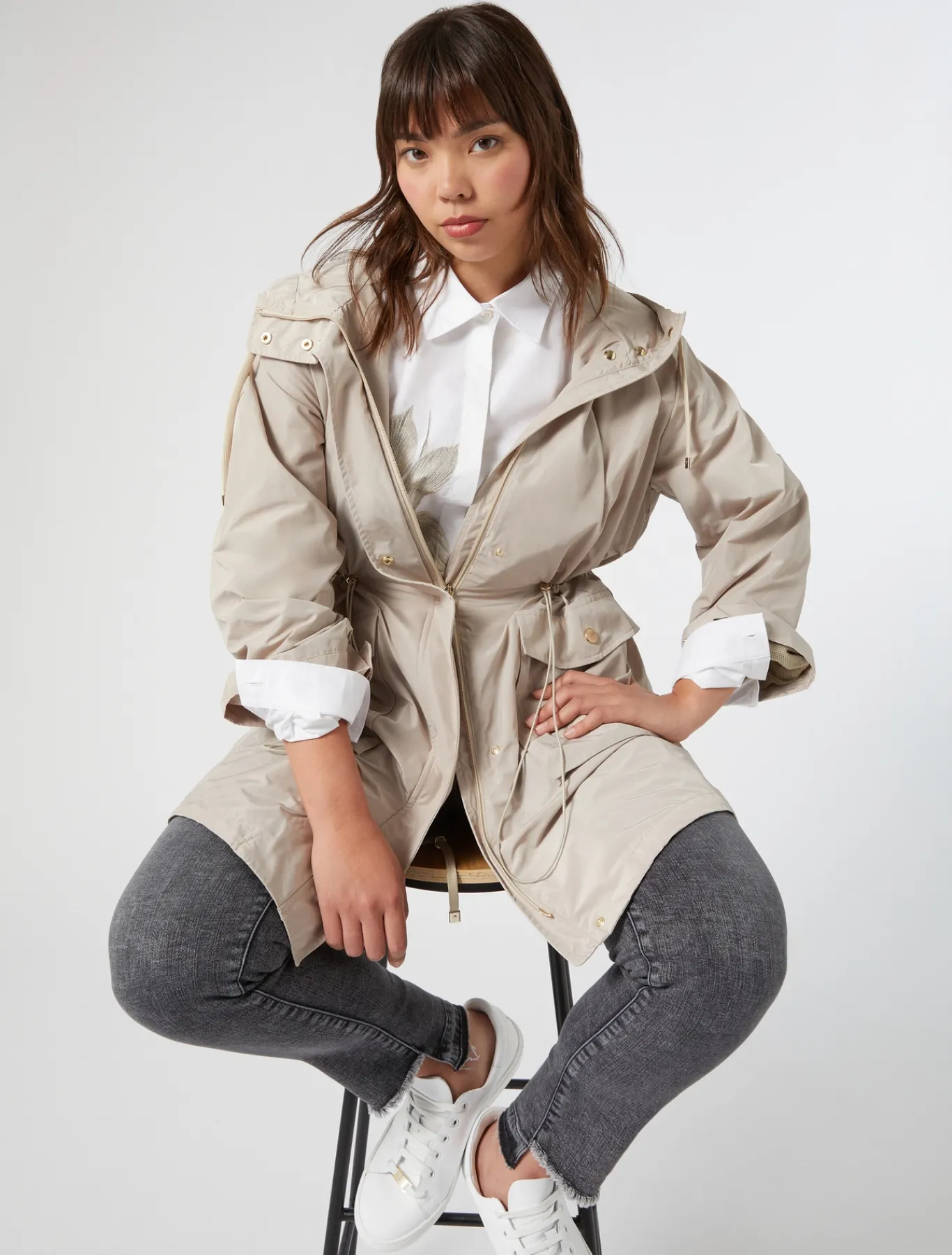 Marina Rinaldi Jean en denim de coton NOIR Discount
