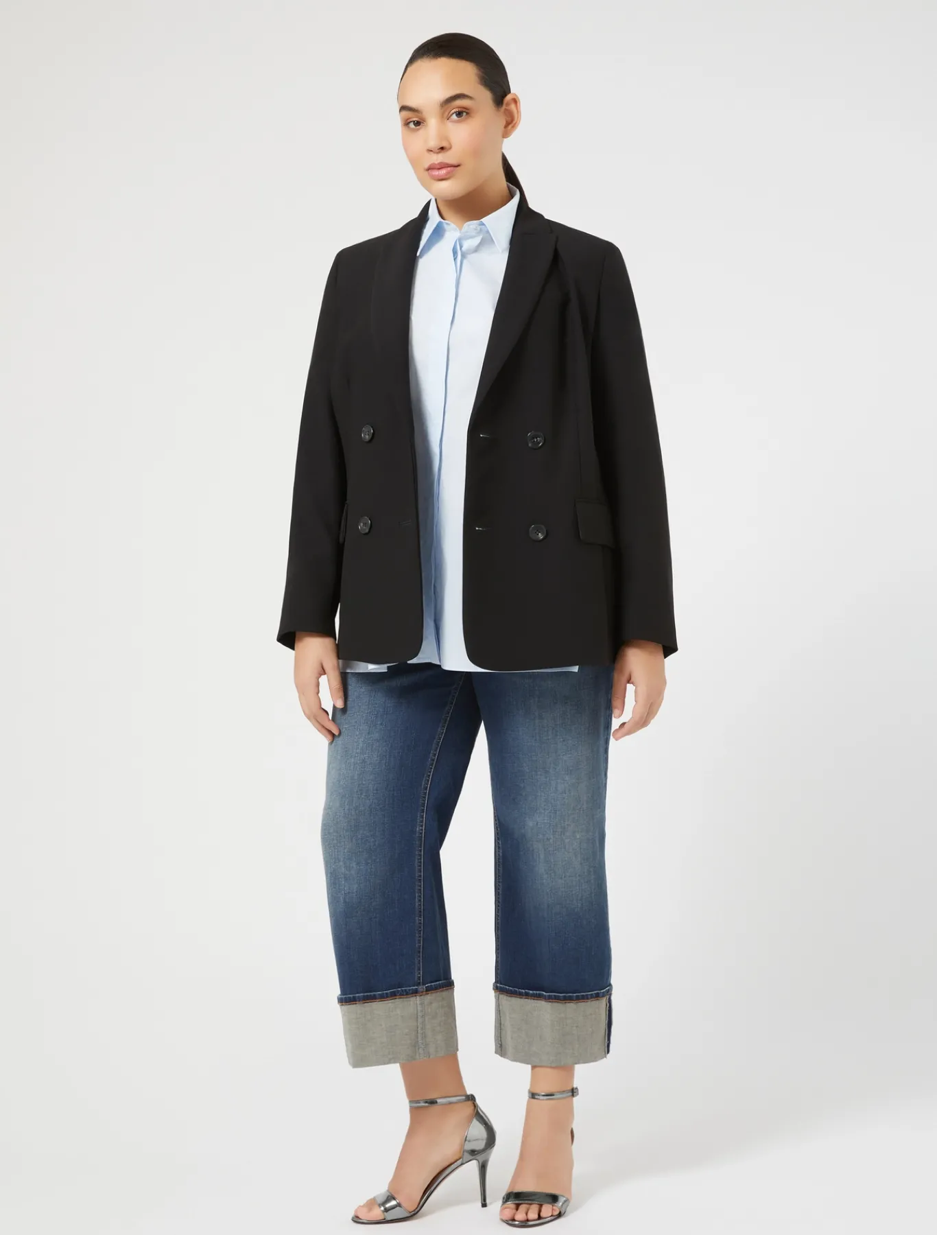 Marina Rinaldi Jean en denim de coton BLEUNUIT Sale