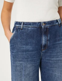 Marina Rinaldi Jean en denim de coton mélangé BLEU Fashion