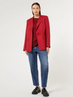 Marina Rinaldi Jean en denim de coton mélangé BLEU Clearance